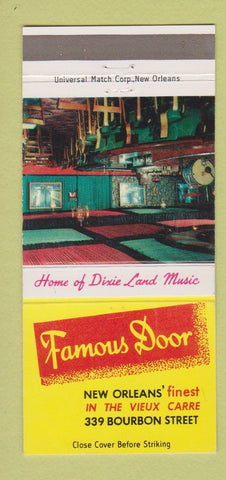 Matchbook Cover - Famous Door  New Orleans LA 30 Strike