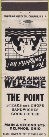 Matchbook Cover - The Point restaurant Delphos OH