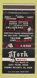 Matchbook Cover - York Motel Parma Heights OH 30 Strike