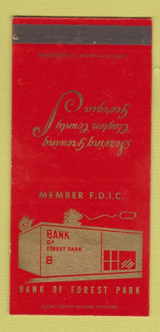 Matchbook Cover - Bank of Forest Park IL SAMPLE 30 Strike