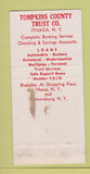 Matchbook Cover - Tompkins County Trust Company Ithaca NY SAMPLE 30 Strike