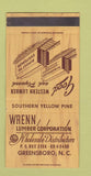 Matchbook Cover - Wrenn Lumber Greensboro NC SAMPLE 30 Strike