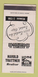 Matchbook Cover - Harold Trattner Real Estate Euclid OH SAMPLE WORN 30 Strike