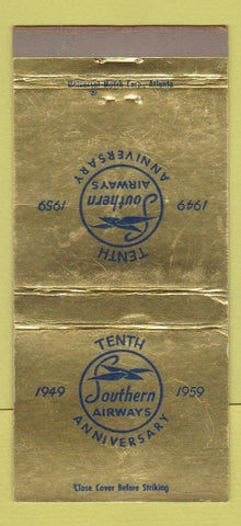 Matchbook Cover - Southern Airways 1959 Atlanta GA WEAR 30 Strike