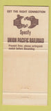 Matchbook Cover - Union Pacific Railroad 30 Strike