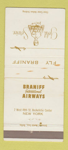 Matchbook Cover - Braniff Airways airline girlie New York City WEAR 30 Strike