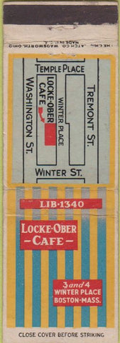 Matchbook Cover - Locke Ober Cafe Boston MA