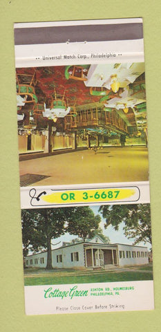 Matchbook Cover - Cottage Green Philadelphia PA 30 Strike