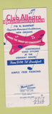 Matchbook Cover - Club Allegro New Orleans LA 30 Strike