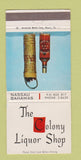 Matchbook Cover - The Colony Liquor Store Nassau Bahamas 30 Strike