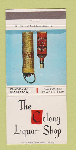 Matchbook Cover - The Colony Liquor Store Nassau Bahamas 30 Strike