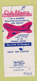 Matchbook Cover - Club Allegro New Orleans LA 30 Strike