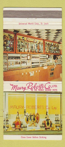 Matchbook Cover - Maury Roberts Nassau Bahamas liquor 30 Strike