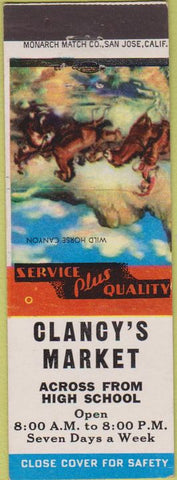 Matchbook Cover - Clancy's Market NO TOWN