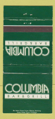 Matchbook Cover - Columbia Bar Grill Hollywood CA 30 Strike