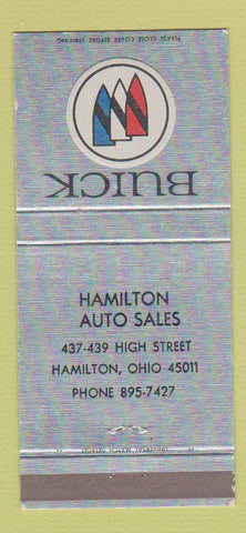 Matchbook Cover - Hamilton Buick OH 30 Strike