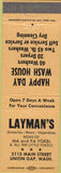 Matchbook Cover - Layman's Union Gap WA grocery laundry peach