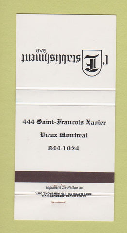 Matchbook Cover - L' Establishment Bar Montreal QC 30 Strike