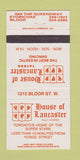 Matchbook Cover - House of Lancaster Tavern strip club Toronto ON 30 Strike