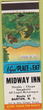 Matchbook Cover - Midway Inn Barton NY