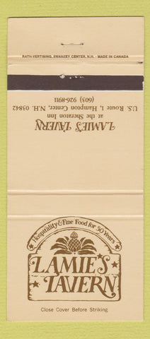 Matchbook Cover - Lamie's Tavern Hampton Center NH 30 Strike