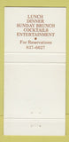 Matchbook Cover - Danville Hotel Restaurant Danville CA 30 Strike