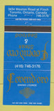 Matchbook Cover - Covendoro Steaks Toronto ON 30 Strike
