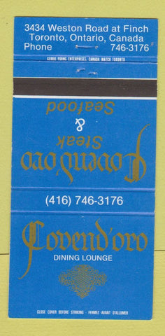Matchbook Cover - Covendoro Steaks Toronto ON 30 Strike
