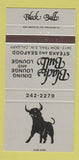 Matchbook Cover - Black Bull Steaks Calgary AB 30 Strike