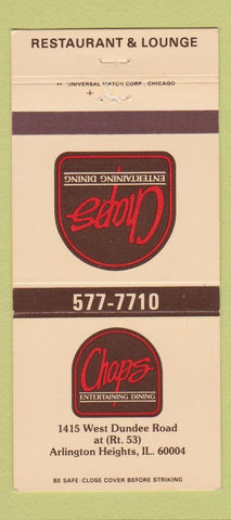 Matchbook Cover - Chaps Restaurant Arlington Heights IL 30 Strike
