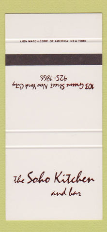 Matchbook Cover - Soho Kitchen New York City 30 Strike