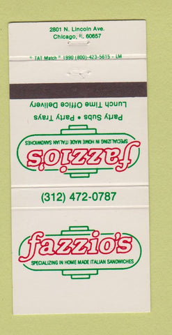 Matchbook Cover - Fazzio's Italian Sandwiches Chicago IL 30 Strike
