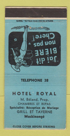 Matchbook Cover - Hotel Royal Maskinonge QC girlie BLUE 30 Strike