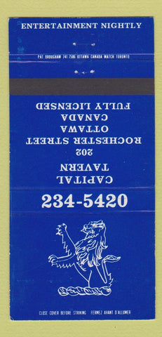 Matchbook Cover - Capital Tavern Ottawa ON 30 Strike