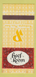 Matchbook Cover - Washington Plaza Hotel Seattle WA Beef Room 30 Strike