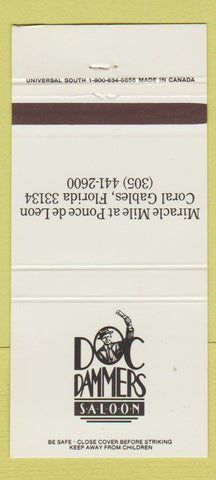 Matchbook Cover - Doc Dammers Saloon Coral Gables FL 30 Strike