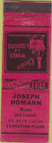 Matchbook Cover - Joseph Homann Liquor NO TOWN