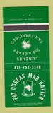 Matchbook Cover - Pat O'Sheas Mad Hatter San Francisco CA 30 Strike
