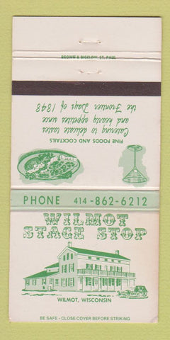 Matchbook Cover - Wilmot Stage Stop WI 30 Strike