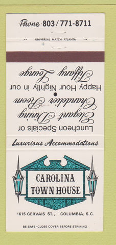 Matchbook Cover - Carolina Town House Columbia SC 30 Strike