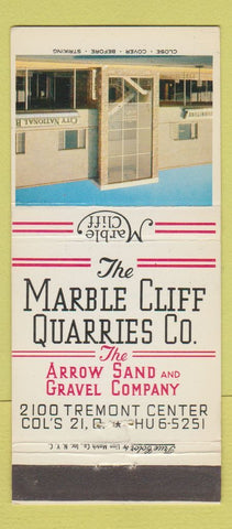 Matchbook Cover - Marble Cliff Quarries  30 Strike