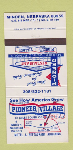 Matchbook Cover - Pioneer Village Minden NE 30 Strike