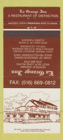 Matchbook Cover - La Grange Inn West Islip LI NY CREASE 30 Strike