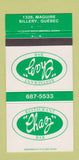 Matchbook Cover - Chaz Restaurant Bar Sillery QC 30 Strike