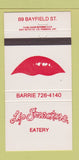 Matchbook Cover - Lip Smackers Eatery Barrie? 30 Strike