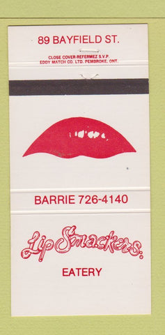 Matchbook Cover - Lip Smackers Eatery Barrie? 30 Strike