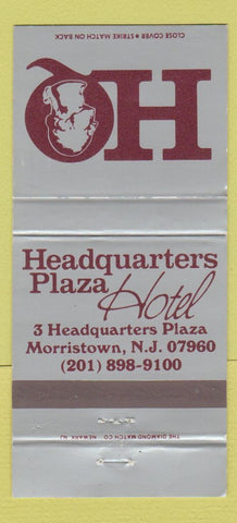 Matchbook Cover - Headquarters Plaza Hotel Morristown NJ 30 Strike