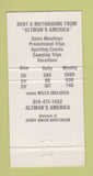 Matchbook Cover - Altman's America RV Rentals 30 Strike