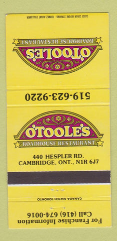 Matchbook Cover - O'Toole's Restaurant Cambridge ON 30 Strike