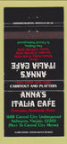 Matchbook Cover - Anna's Italia Cafe Arlington VA 30 Strike